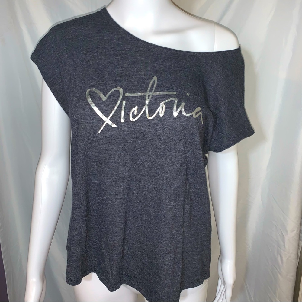 Victoria’s Secret Heathered Oversized Short Sleeve Scoop Neck Graphic T-shirt